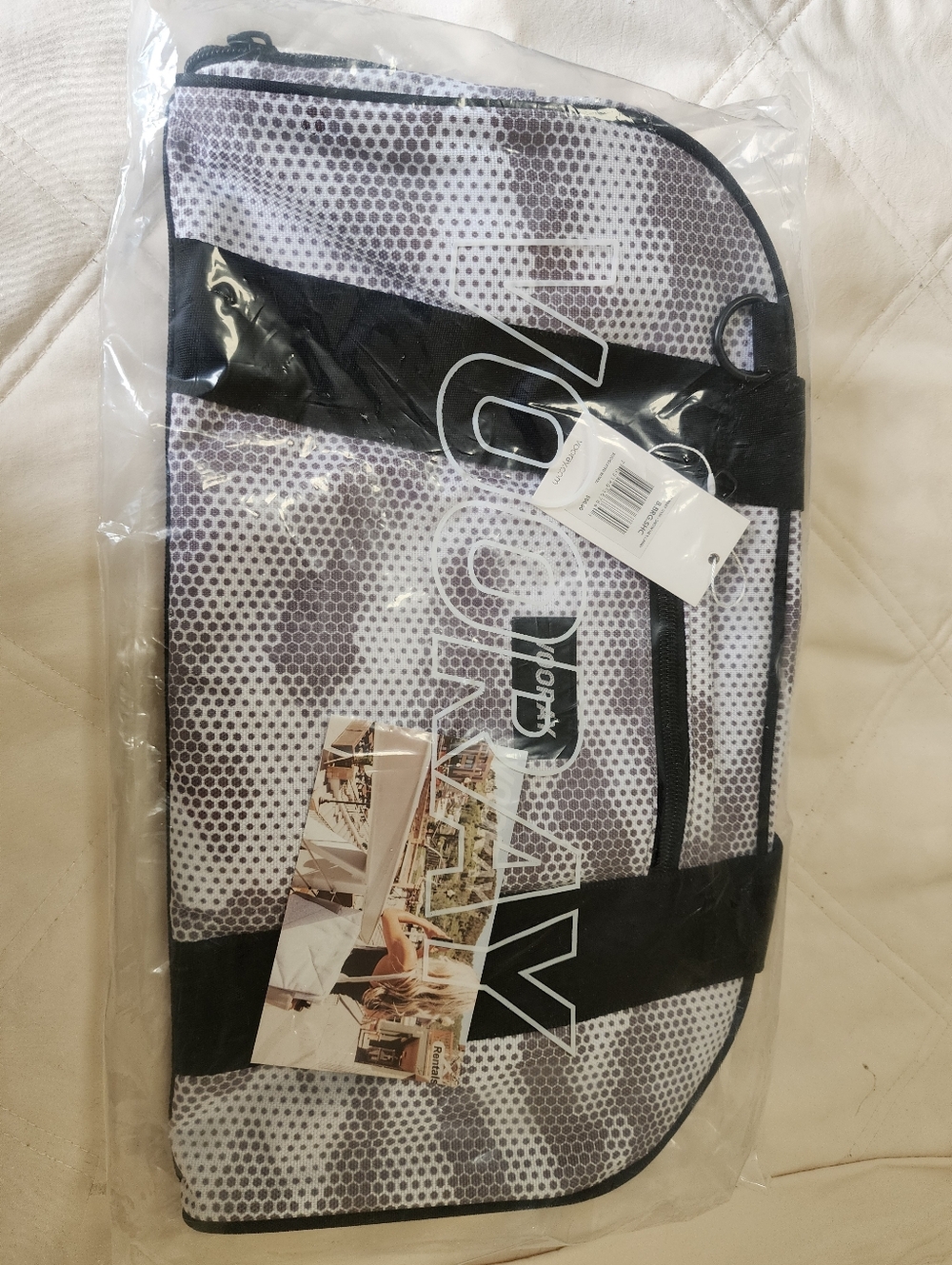 Burner Gym Bag in Black and White Hex Pattern